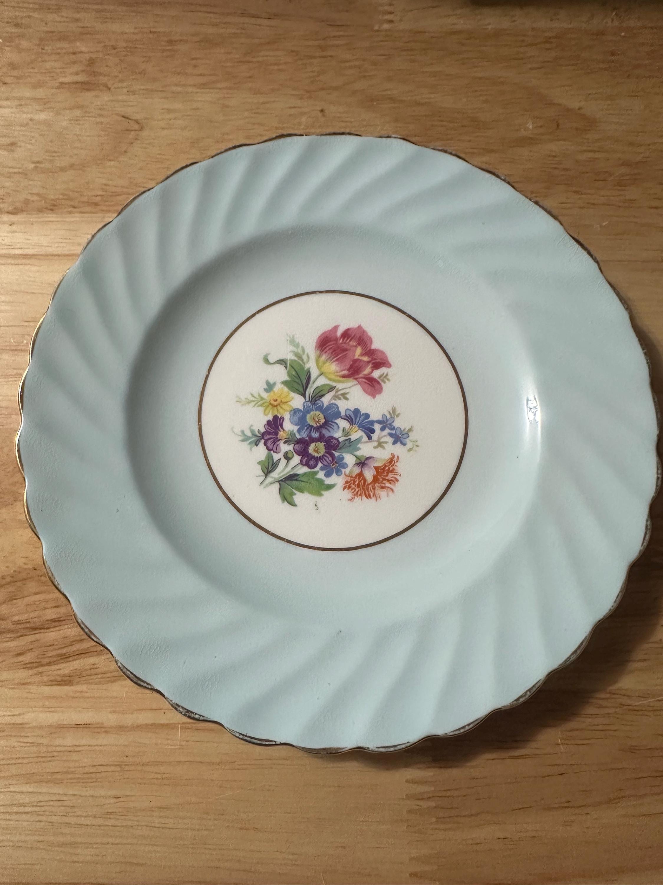 Aynsley Bone China swirl floral saucer