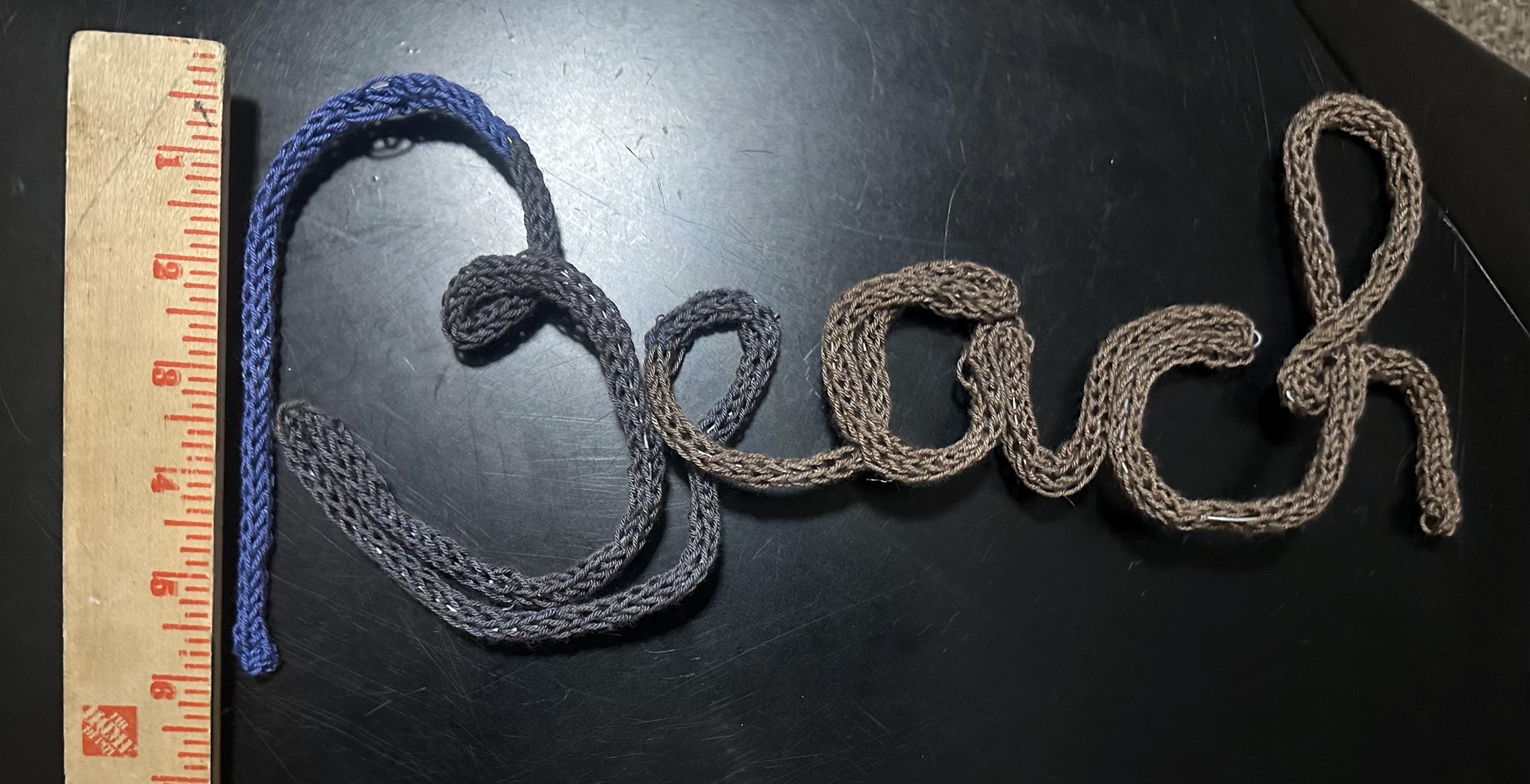 Crocheted Beach sign