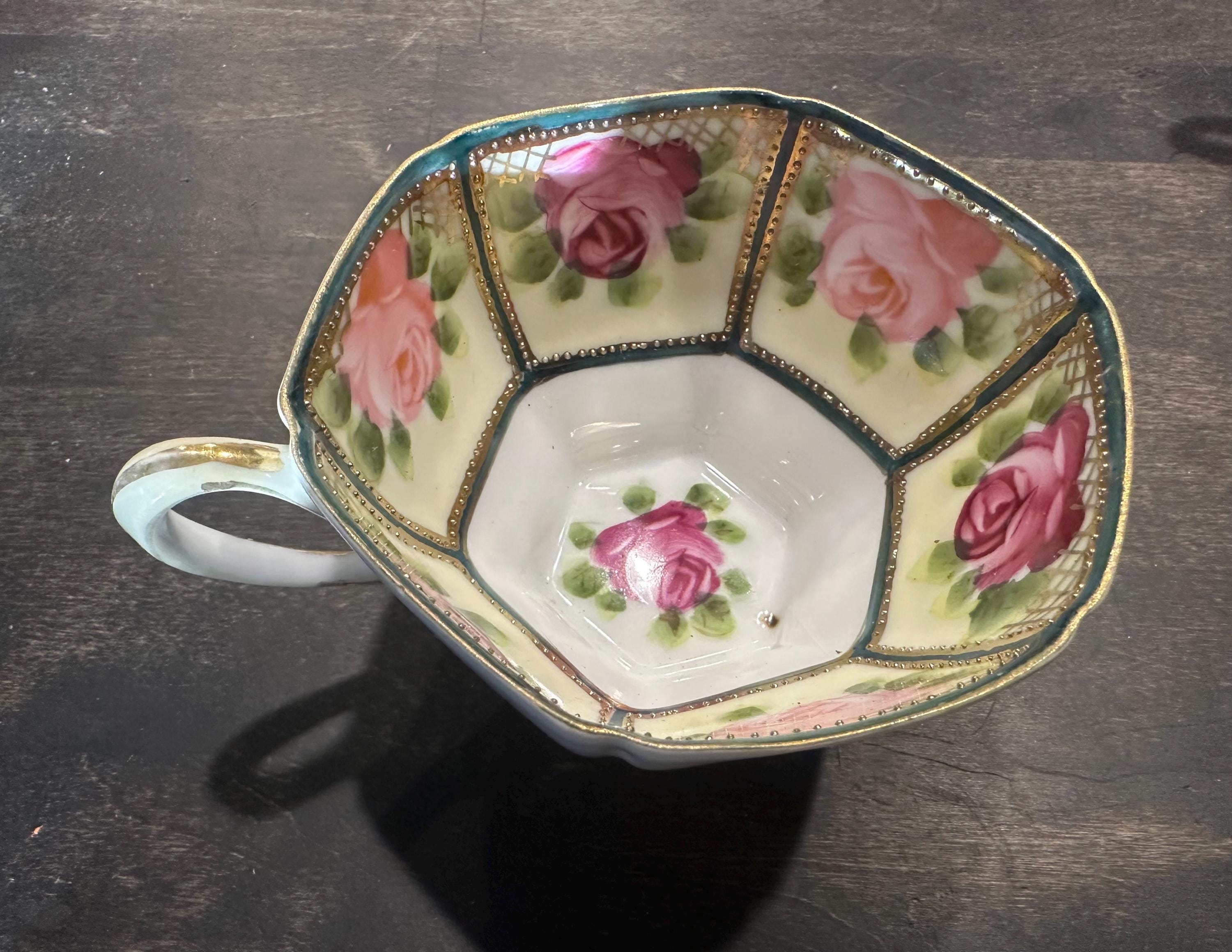 Hand painted Nippon Rose China teacup
