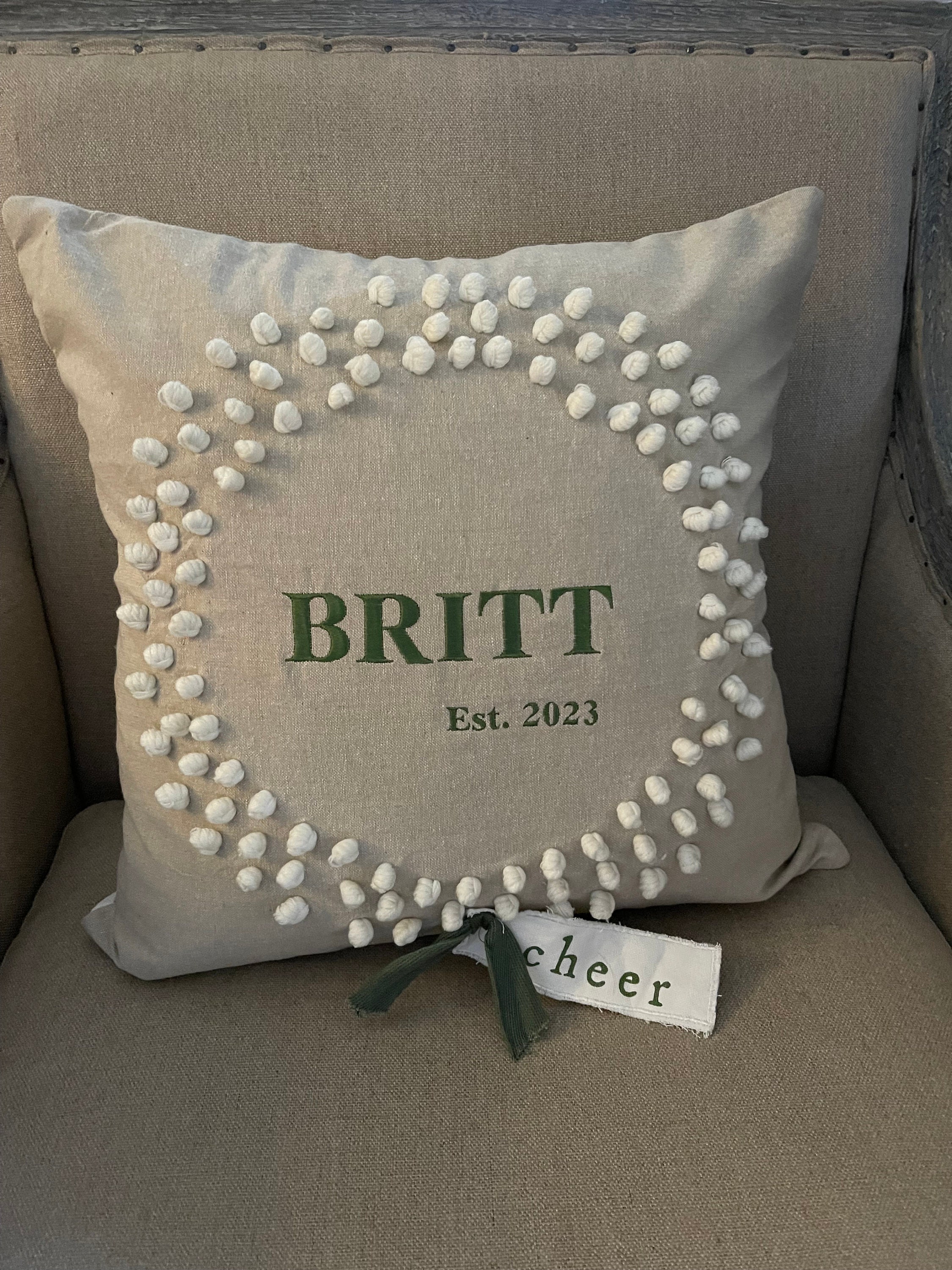 Monogrammed Linen Pillow