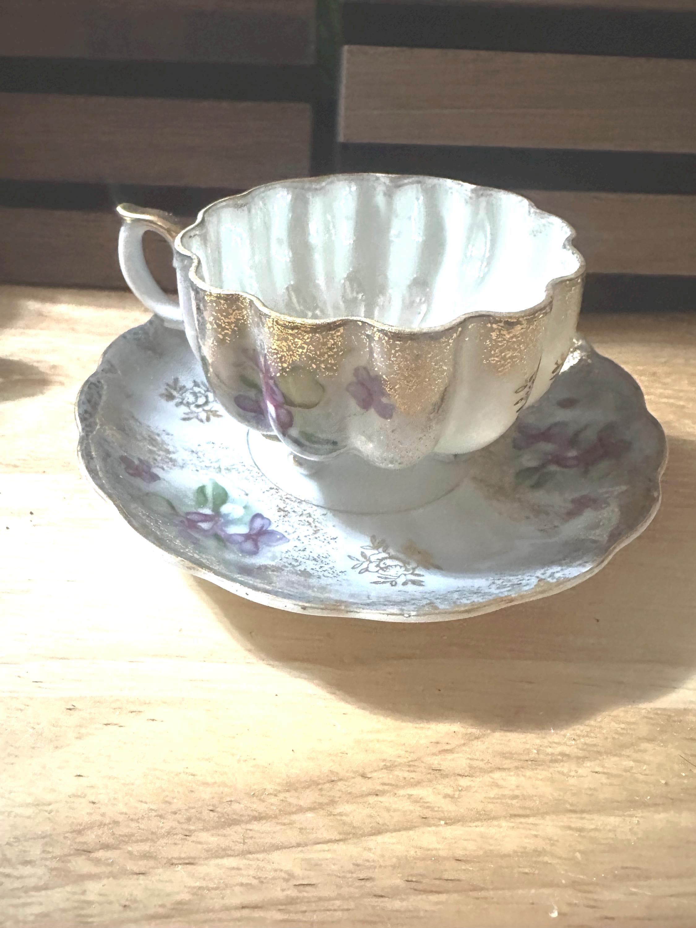 Norcrest Footed  China teacup and saucer