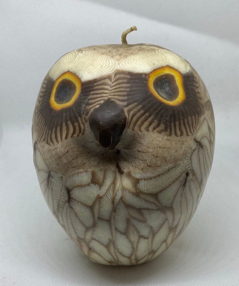 Vintage Brown Owl Candle